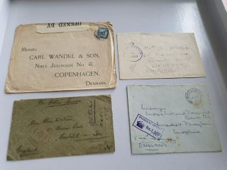 Ww I & Ww Ii Postal History - 4 Passed By Censor Covers - As Seen - 1916 - 1943