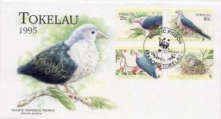 Tokelau 1995 First Day Cover World Wildlife Stamps 204 - 07 Imperial Pigeon Birds