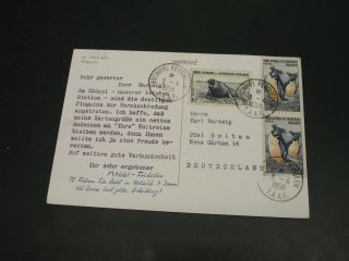 France Antartic Territory 1958 Dear Doctor Postcard To Germany 1525