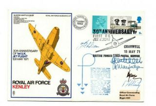 1971 Raf Museum Sc27 Cover - 30th Anniv.  Of 1st Uk Jet Flight - Signed By Crew