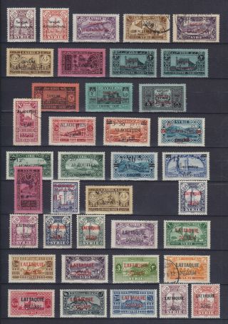 Syrie Alexandrette,  Alaouite,  Lattaquie 1925/1938,  38 Stamps
