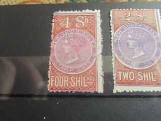 South Wales Queen Victoria Fiscal Stamps to Five Shillings 2