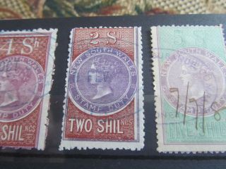 South Wales Queen Victoria Fiscal Stamps to Five Shillings 3
