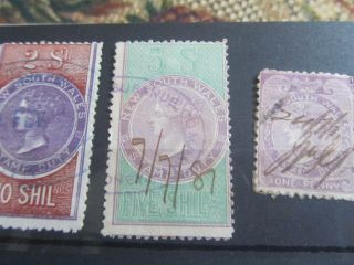 South Wales Queen Victoria Fiscal Stamps to Five Shillings 4