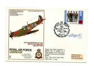 1971 Raf Museum Sc30 Cover - 31th Anniv.  Battle Of Britain - Signed By Pilot