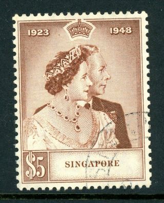 Singapore 1948 $5 Vfu Cds