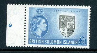 British Solomon Islands 1956 £1 Sg 96 Um/mnh
