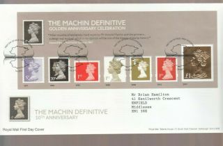 2017 Machin Def 50th Gold Booklet Pane Fdc.  Decorative High Wycombe Cancel