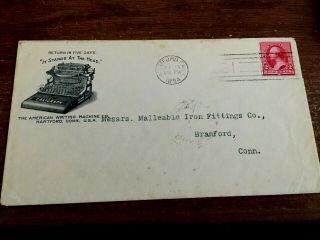 Hartford Envelope Ct Conn Caligraph American Writing Machine 1894