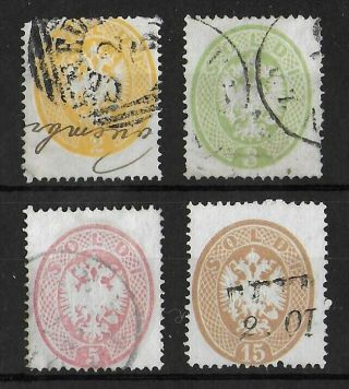 Lombardy Venetia 1863 Set Of 3 Stamps Sass 36 - 38 & 40 Cv €950