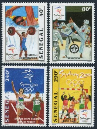 Senegal 1451 - 1454,  Mnh.  Olympics Sydney - 2000.  Swimming,  Weight Lifting,  Taekwondo,