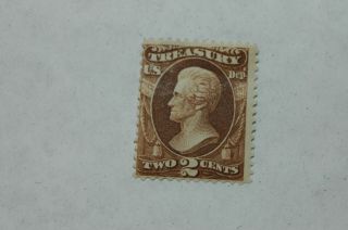 1873 United States 2 Cent U,  S,  Treasury Dept.  Stamp O73 S44