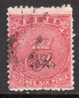 Fiji 1876 - 77 6d Dull Rose Sg30a Cat £60
