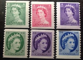 Canada 1953 6 X Stamps Hinged
