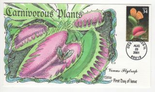 Sss: Collins Hp Fdc 2001 34c Venus Flytrap Carnivorous Plants Sc 3528