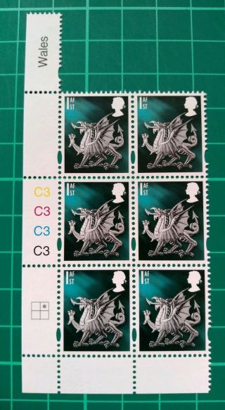 2019 Wales 1st Class Regional C3 Cylinder Block Of 6 [ex 30/01/19 Sheets] 2:2