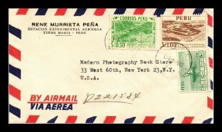 Dr Jim Stamps Tingo Maria Peru Airmail Tied Multi Franked Postal History Cover