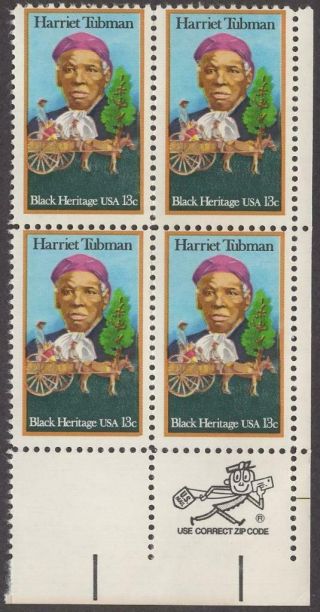 Scott 1744 - Us Zip Block Of 4 - Harriet Tubman - Mnh - 1978