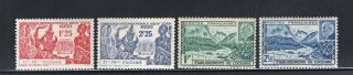 Lot 4 Old 1939/42 French Polynesia Oceania Stamps Scott 124 - 125 125a - 125b