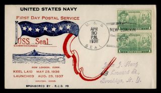 Dr Who 1938 Uss Seal Navy Submarine Commissioned Pair C130731