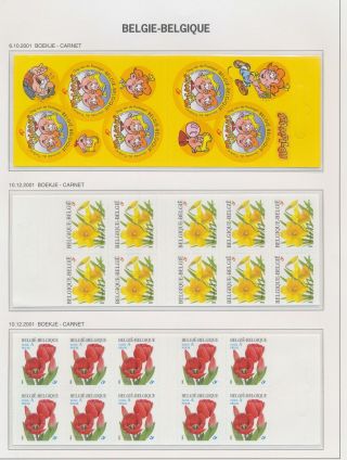 Xb66017 Belgium 2001 Cartoons Flowers Booklets Mnh Fv 28,  85 Eur