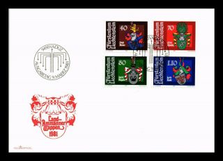 Dr Jim Stamps Heraldry Liechtenstein Combo First Day Issue European Size Cover