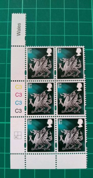2019 Wales 1st Class Regional C3 Cylinder Block Of 6 [ex 30/01/19 Sheets] 1:1
