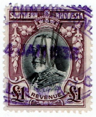 (i.  B) Southern Rhodesia Revenue : Duty Stamp £1