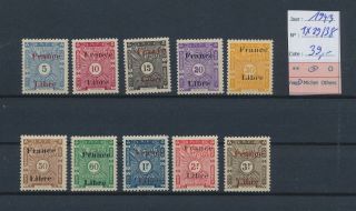 Lk85835 French Somalia 1943 Taxation Stamps Overprint Mh Cv 39 Eur