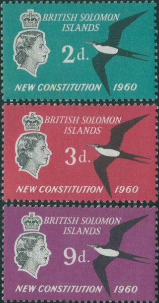 Solomon Islands 1961 Sg97 - 99 Constitution Set Mnh
