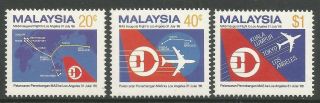 Malaysia.  1985.  Inauguration Of Malaysian Airline Set.  Sg: 355/57.  Mnh.