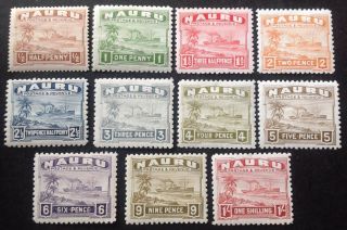 Nauru 1924 - 48 9 X Stamps To 1 Shilling Hinged