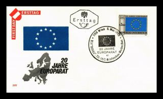 Dr Jim Stamps Council Of Europe Anniversary First Day Issue Austria Cover