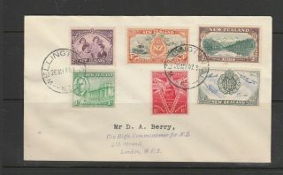 Zealand 1947 Cover With Peace,  6 Values To 5d,  Imprint Address To High Commi