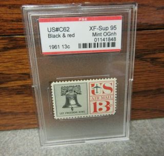 C62 Airmail : Liberty Bell (13c) Pse Encapsulated: Xf - Sup 95,  Mintognh (1961)