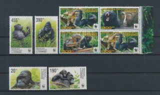 Lk88471 Congo Wwf Gorilla Monkey Wildlife Fine Lot Mnh