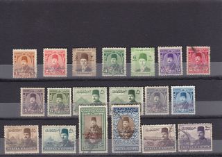 Stamps Egypt 1952 Ordinary Set Vf Sc299:316 /