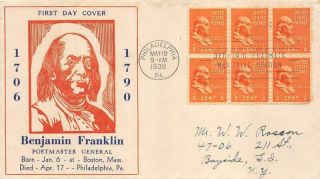 803 1/2c Benjamin Franklin,  First Day Cover Cachet [d529083]