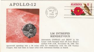 1969 Apollo 12 Lunar Module Lunar Launch; Cc 11/20 - Great Astro Cachet