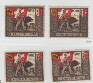 Switzerland Army Soldier Local Post Stamp 12 - 22c - Mostly All Mnh - Five Scans
