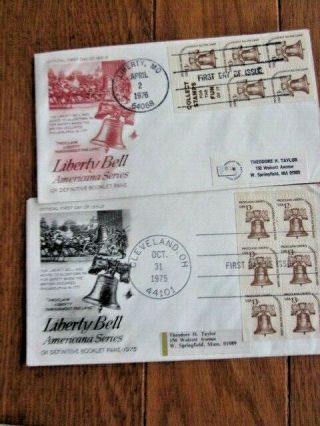 Liberty Bell Moved To Allentown Pa Revolutionary War 2 Diff Booklet Fdcs 1975 - 6