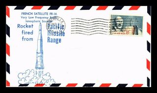 Dr Jim Stamps Us French Satellite Rocket Fired Space Event Air Mail Cover 1965