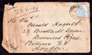 Cape Of Good Hope 2 1/2d Cover 1899 To Uk Qv Ws7706