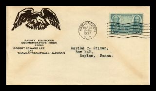 Dr Jim Stamps Us Generals Lee Jackson Army Heroes Fdc Cover Scott 788