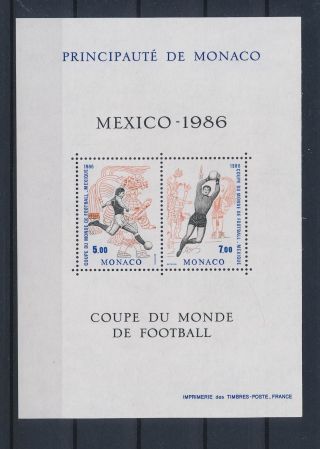 Lk54019 Monaco 1986 World Cup Football Soccer Good Sheet Mnh