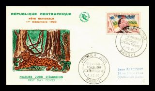 Dr Jim Stamps President Birthday Holiday Fdc Central African Republic Cover