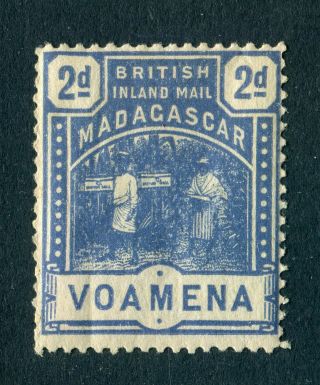 Madagascar British Inland Mail 1895.  2d Blue.  Mlh.  Sg 57.