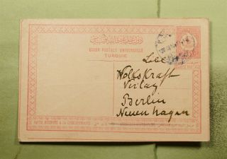 Dr Who 1910? Turkey Postal Card To Germany E52597