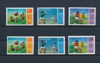 Lk53748 Barbuda Perf/imperf World Cup Football Soccer Fine Lot Mnh