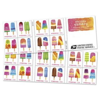 scratch - and - sniff USPS.  2018 Frozen Treats.  Booklet of 20 Forever Stamps. 2